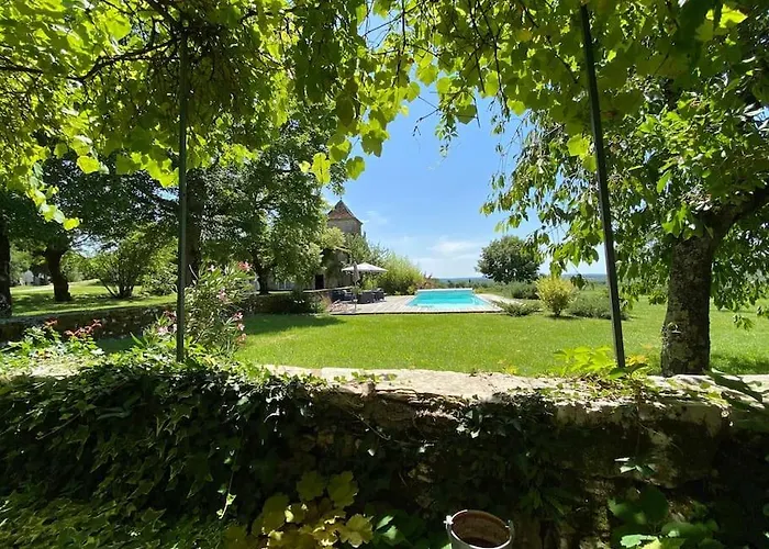 Cahors - Lot - Les Lumieres Du Causse - Domaine En Pierres Blanches Avec Vue Sur Les Causses Vakantiehuis *