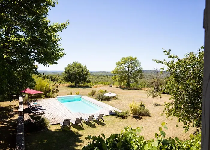 Vakantiehuis Cahors - Lot - Les Lumieres Du Causse - Domaine En Pierres Blanches Avec Vue Sur Les Causses *
